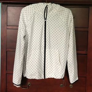 White Abercrombie rain/athletic jacket